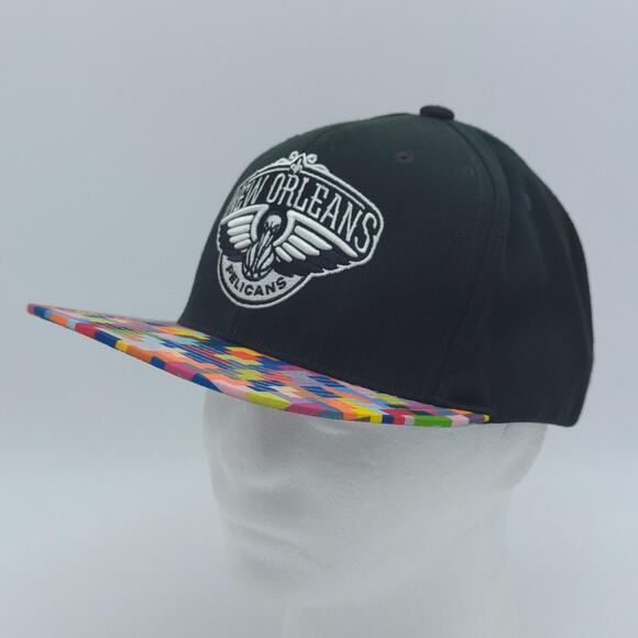New Orleans Pelicans Hat Cap Snap Back Mitchell & Ness NBA Basketball Retro Mens - Picture 2 of 11